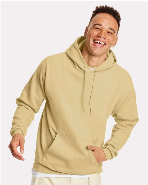 Hanes P170 EcoSmart Hooded Sweatshirt - Athletic Gold - model front