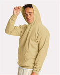 Hanes P170 EcoSmart Hooded Sweatshirt - Athletic Gold - model side