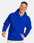 Hanes P170 EcoSmart Hooded Sweatshirt - Athletic Royal - model front