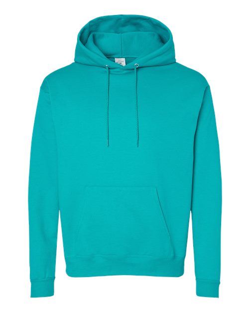 Hanes P170 EcoSmart Hooded Sweatshirt - Athletic Teal - flat front