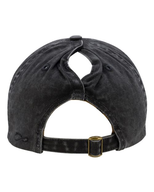 Infinity Her CASSIE Women's Pigment-Dyed with Fashion Undervisor Cap - Black/ Leopard - back