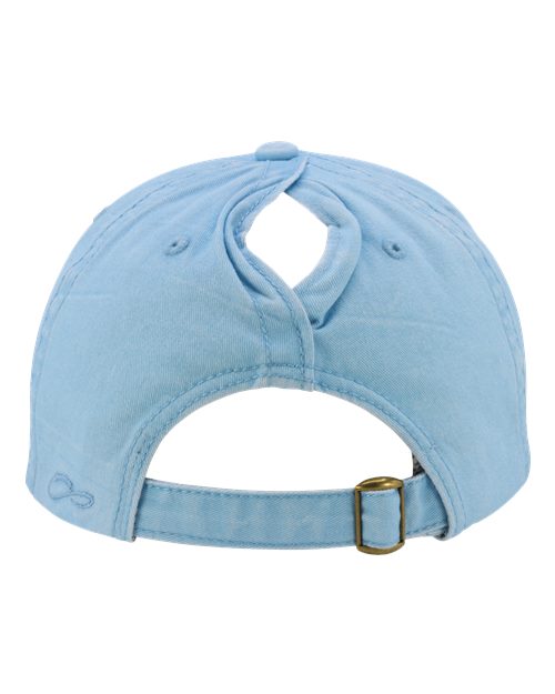 Infinity Her CASSIE Women's Pigment-Dyed with Fashion Undervisor Cap - Cashmere Blue/ Floral - back