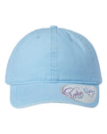 Infinity Her CASSIE Women's Pigment-Dyed with Fashion Undervisor Cap - Cashmere Blue/ Floral - front