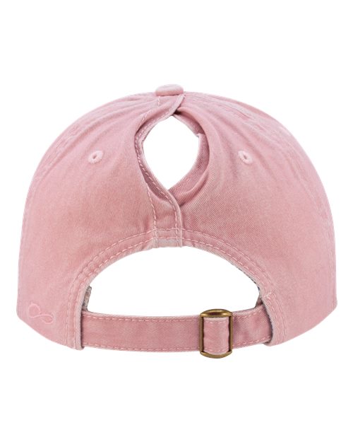 Infinity Her CASSIE Women's Pigment-Dyed with Fashion Undervisor Cap - Dusty Pink/ Floral - back