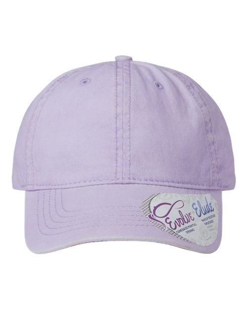 Infinity Her CASSIE Women's Pigment-Dyed with Fashion Undervisor Cap - Lavender/ Stripes - front