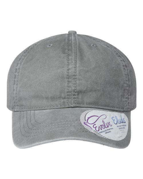 Infinity Her CASSIE Women's Pigment-Dyed with Fashion Undervisor Cap - Light Grey/ Polka Dots - front