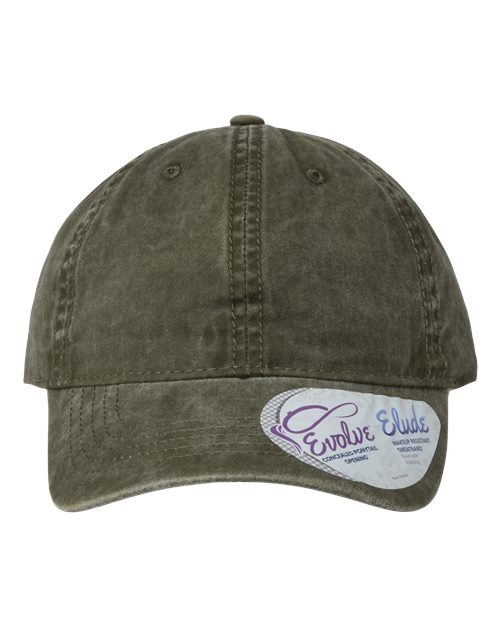 Infinity Her CASSIE Women's Pigment-Dyed with Fashion Undervisor Cap - Olive/ Camo - front