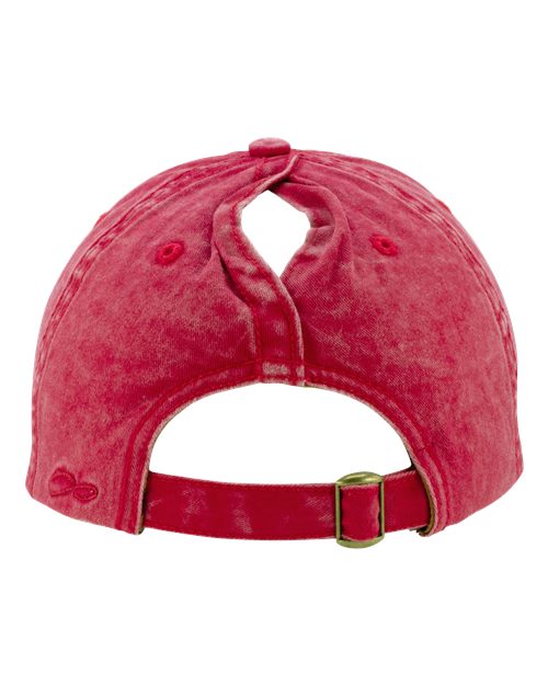 Infinity Her CASSIE Women's Pigment-Dyed with Fashion Undervisor Cap - Red/ Leopard - back