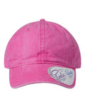Infinity Her CASSIE Women's Pigment-Dyed with Fashion Undervisor Cap - Rose/ Polka Dots - front