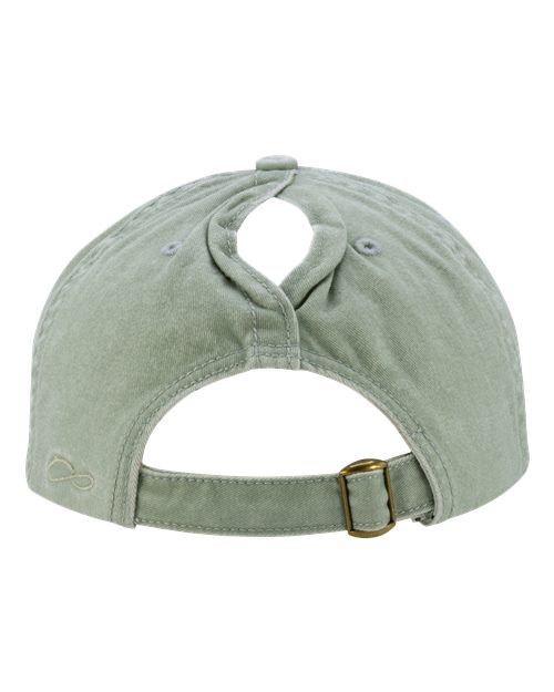 Infinity Her CASSIE Women's Pigment-Dyed with Fashion Undervisor Cap - Sage/ Polka Dots - back