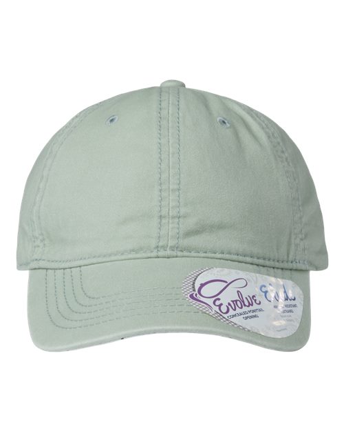 Infinity Her CASSIE Women's Pigment-Dyed with Fashion Undervisor Cap - Sage/ Polka Dots - front