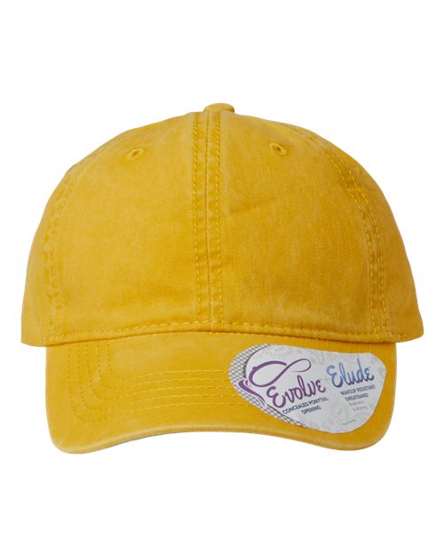 Infinity Her CASSIE Women's Pigment-Dyed with Fashion Undervisor Cap - Sunset Yellow/ Polka Dots - front