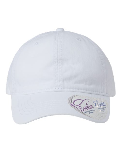 Infinity Her CASSIE Women's Pigment-Dyed with Fashion Undervisor Cap - White/ Floral - front