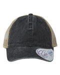 Infinity Her TESS Women's Washed Mesh-Back Cap - Black/ Leopard - front