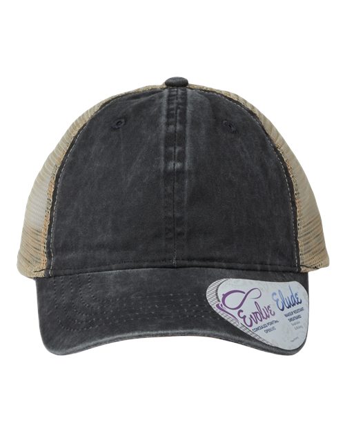 Infinity Her TESS Women's Washed Mesh-Back Cap - Black/ Leopard - front