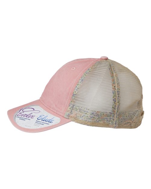 Infinity Her TESS Women's Washed Mesh-Back Cap - Dusty Pink/ Floral - side