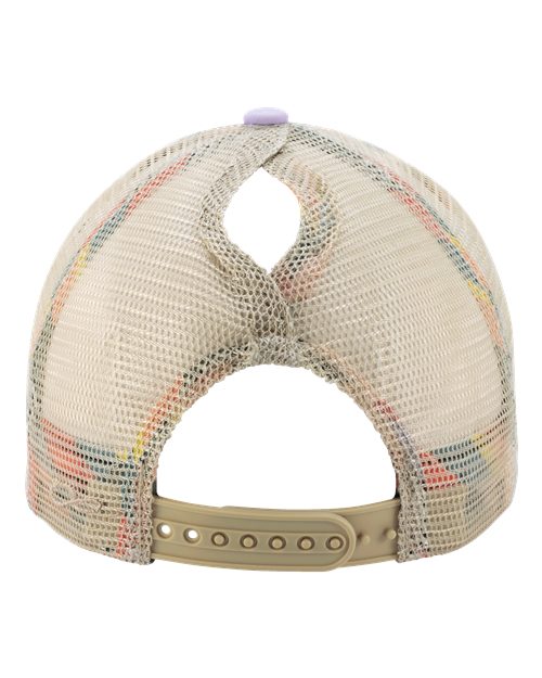 Infinity Her TESS Women's Washed Mesh-Back Cap - Lavender/ Stripes - back