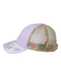 Infinity Her TESS Women's Washed Mesh-Back Cap - Lavender/ Stripes - side