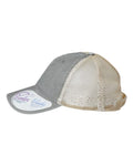 Infinity Her TESS Women's Washed Mesh-Back Cap - Light Grey/ Polka Dots - side