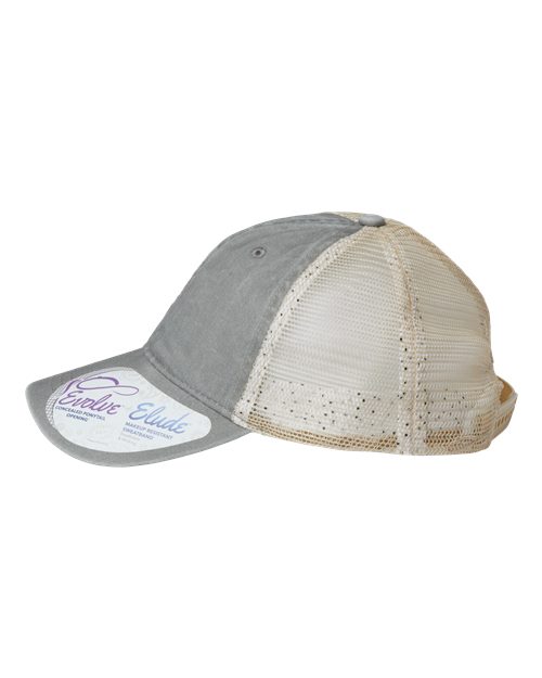 Infinity Her TESS Women's Washed Mesh-Back Cap - Light Grey/ Polka Dots - side