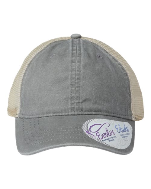 Infinity Her TESS Women's Washed Mesh-Back Cap - Light Grey/ Polka Dots - front