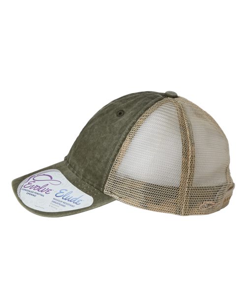 Infinity Her TESS Women's Washed Mesh-Back Cap - Olive/ Camo - side
