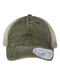 Infinity Her TESS Women's Washed Mesh-Back Cap - Olive/ Camo - front