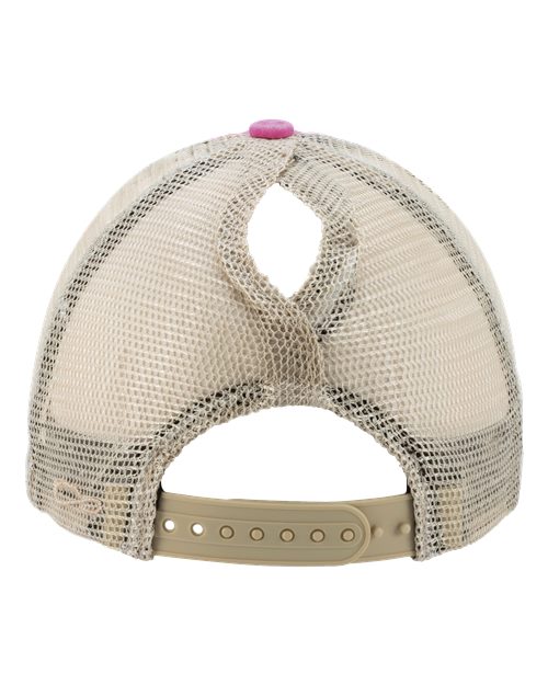 Infinity Her TESS Women's Washed Mesh-Back Cap - Rose/ Polka Dots - back
