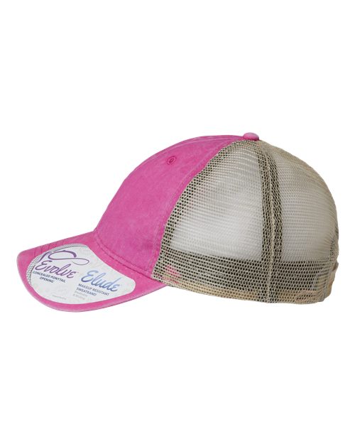 Infinity Her TESS Women's Washed Mesh-Back Cap - Rose/ Polka Dots - side