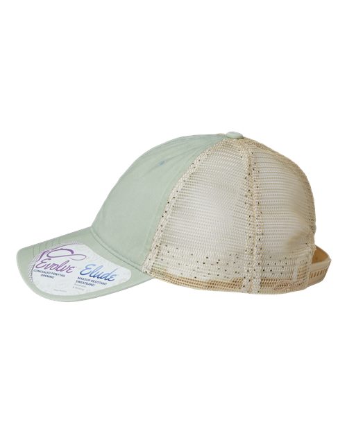 Infinity Her TESS Women's Washed Mesh-Back Cap - Sage/ Polka Dots - side