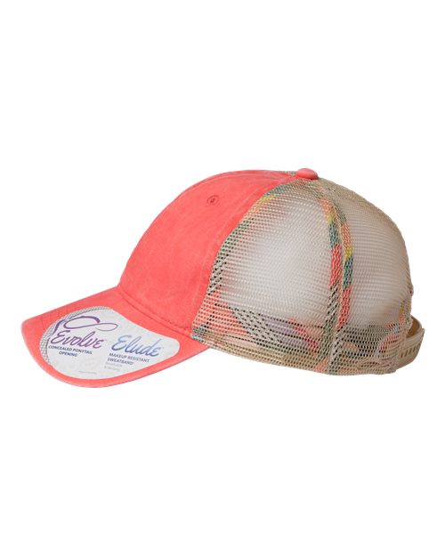 Infinity Her TESS Women's Washed Mesh-Back Cap - Sherbet/ Stripes - side