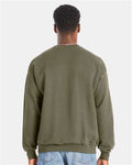 Hanes RS160 Unisex Perfect Sweats Crewneck Sweatshirt - Fatigue Green - model back