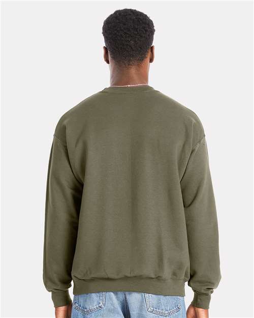 Hanes RS160 Unisex Perfect Sweats Crewneck Sweatshirt - Fatigue Green - model back