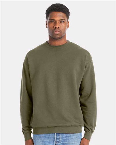 Hanes RS160 Unisex Perfect Sweats Crewneck Sweatshirt - Fatigue Green - model front