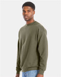 Hanes RS160 Unisex Perfect Sweats Crewneck Sweatshirt - Fatigue Green - model side