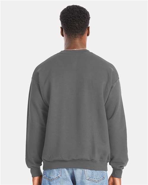 Hanes RS160 Unisex Perfect Sweats Crewneck Sweatshirt - Smoke Grey - model back