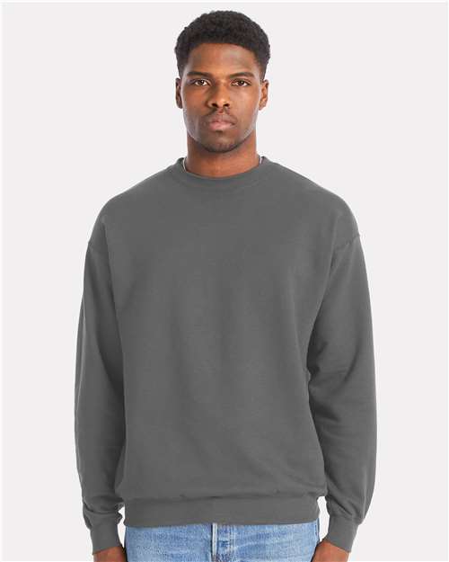 Hanes RS160 Unisex Perfect Sweats Crewneck Sweatshirt - Smoke Grey - model front