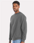 Hanes RS160 Unisex Perfect Sweats Crewneck Sweatshirt - Smoke Grey - model side