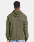 Hanes RS170 Unisex Perfect Sweats Hooded Sweatshirt - Fatigue Green - model back