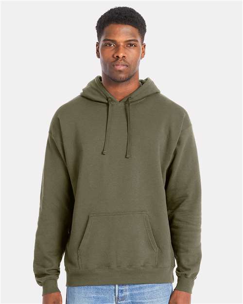 Hanes RS170 Unisex Perfect Sweats Hooded Sweatshirt - Fatigue Green - model front