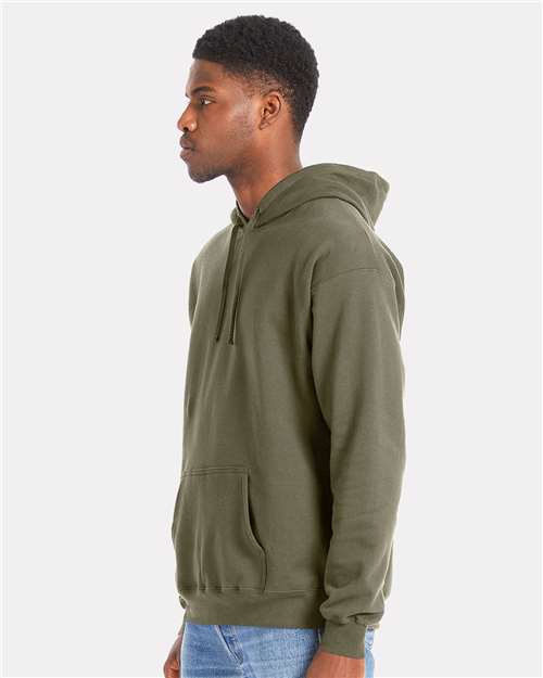 Hanes RS170 Unisex Perfect Sweats Hooded Sweatshirt - Fatigue Green - model side