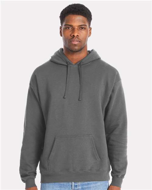 Hanes RS170 Unisex Perfect Sweats Hooded Sweatshirt - Smoke Grey - model front