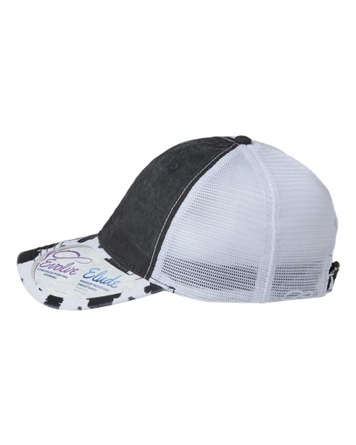 Infinity Her JANET Women's Printed Bill with Mesh Back Cap - Black/ Cow/ White - side