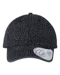Infinity Her HATTIE Women's Unstructured Fashion Prints Cap - Black/ White Polka Dots - front
