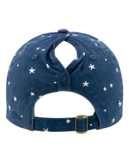 Infinity Her HATTIE Women's Unstructured Fashion Prints Cap - Navy/ White Stars - back