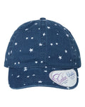 Infinity Her HATTIE Women's Unstructured Fashion Prints Cap - Navy/ White Stars - front