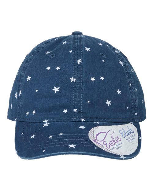 Infinity Her HATTIE Women's Unstructured Fashion Prints Cap - Navy/ White Stars - front