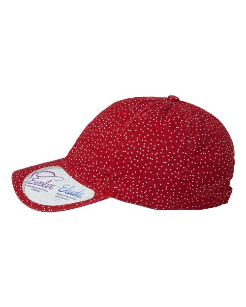 Infinity Her HATTIE Women's Unstructured Fashion Prints Cap - Red/ White Polka Dots - side