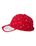Infinity Her HATTIE Women's Unstructured Fashion Prints Cap - Red/ White Stars - side