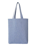 OAD OAD106R Midweight Recycled Gusseted Tote - Heather Medium Blue - back